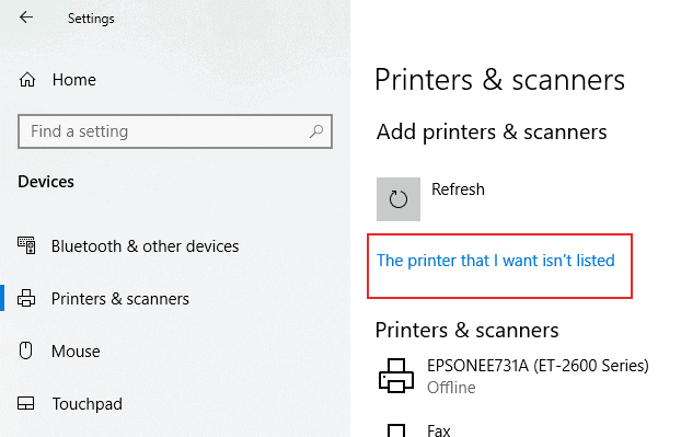 add printers & scanner