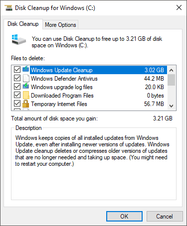 disk cleanup mempercepat windows 10