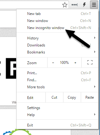 new incognito window chrome