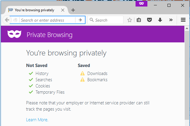 lambang ikon private browsing