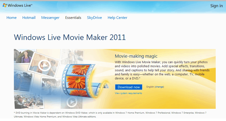 windows live movie maker software download