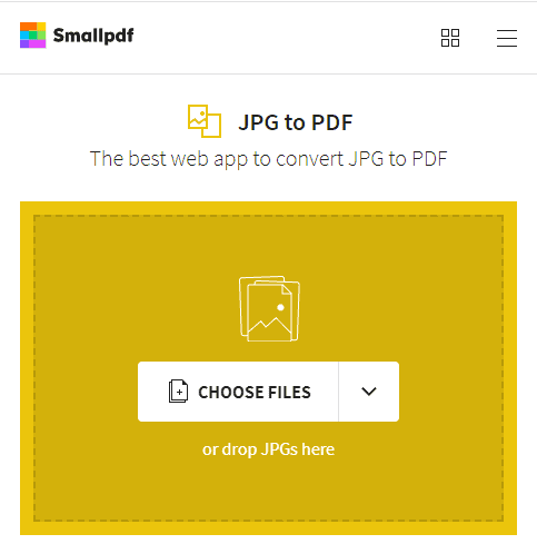 JPG to PDF pada SmallPDF